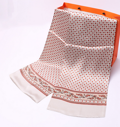100% Silk Scarf men women neckerchief Wrap Paisley plaid blue navy black red MY2 - Picture 12 of 51