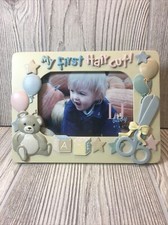 LJ Cute Picture Frame My First Hair Cut 4  X 6  Balloons Teddy Bears Babies Gift