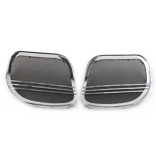 2x Tri-Line Parrillas de Altavoz Cubierta Ajuste Harley Road Glide 2015-2022 Cromo - Imagen 2 de 5