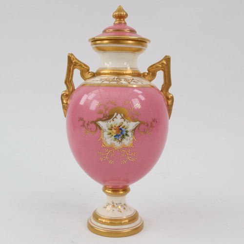 Coalport Pink Porcelain Vase Randalls Exotic Birds h18cm V5146 Circa 1900 - Picture 6 of 11
