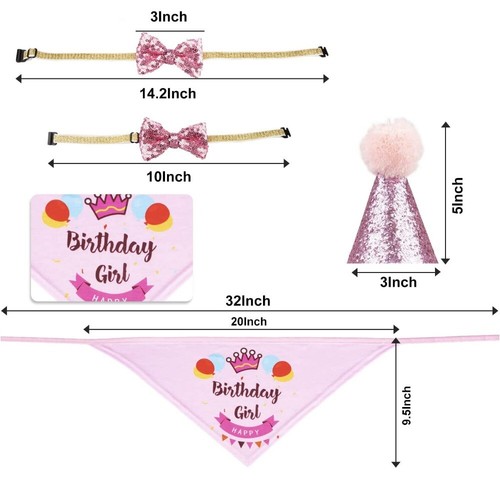 Pet birthday party decoration dog birthday triangle scarf bib pet birthday hat - Imagen 19 de 36