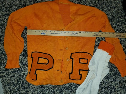Vintage 30s double Orange Letterman Sweater P