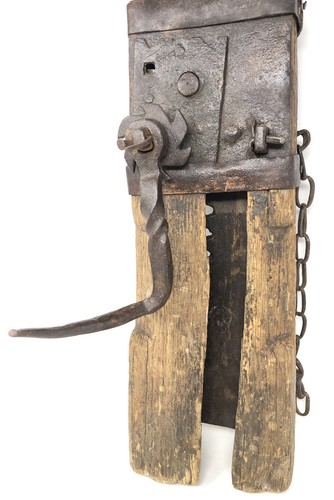Antique 1843 Conestoga Wagon Jack - Hand Forged Metal & Wood - Works / Damaged - Picture 5 of 12