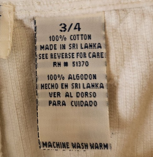 Vintage Ki-Ko-Mo Womens size 3/4 Ivory Wide-wale Corduroy Pleated Bermuda Shorts - Picture 12 of 13