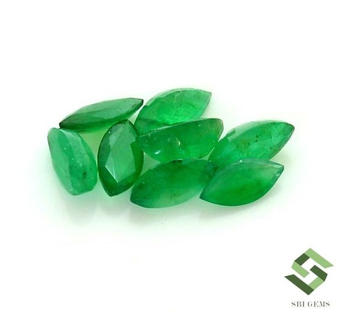Natural Emerald Marquise Cut 6x3 mm Lot 08 Pcs 2.00 CTS Faceted Loose Gemstones - Picture 6 of 9