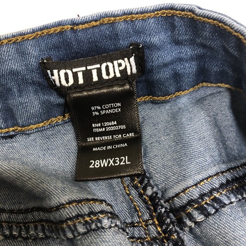 Hot Topic Mens Cargo Pants Denim Blue Jeans Wide Legs 28W x 32L - Picture 6 of 6