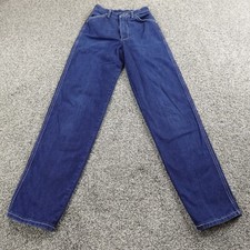 VTG Wrangler Jeans Womens 9 Dark Blue Denim Pants High Rise Western Cowboy USA