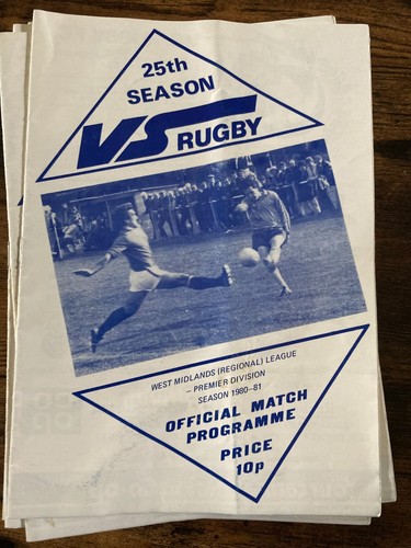 VS Rugby Home Programas Años 70 Años 80 Sin Liga y Copa West Midland League - Imagen 24 de 51