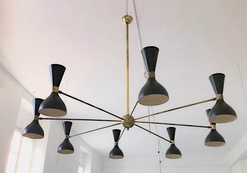 16 Italian Chandelier Light Stilnovo Style Chandelier Sputnik Light Italian