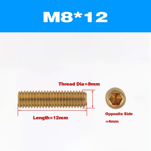 Solid Brass Headless Hex Socket Set Screws Grub Screw Concave Top M2-M12 - Picture 65 of 86