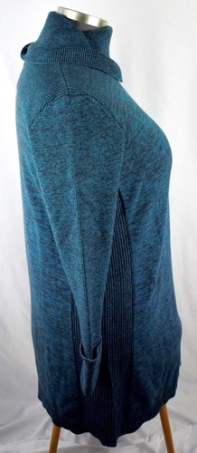 Vestido Suéter Lane Bryant Bodycon Talla Grande 3X 22/24 Verde Azulado Capucha Cuello Alto Midi - Imagen 5 de 8