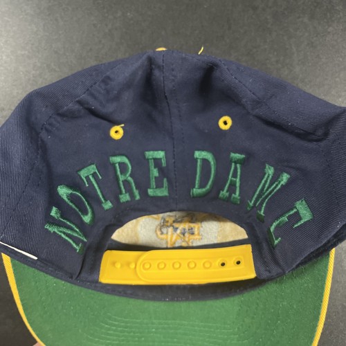 Vintage Notre Dame Fighting Irish Blue Gold Snapback Hat Cap Competitor Clover - Picture 7 of 7