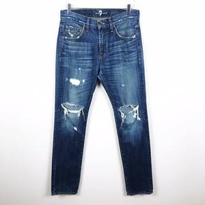 7-For-All-Mankind-Mens-29-in-Paxtyn-Jeans-Distressed-100-Cotton-Skinny-B46