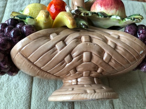 Vintage Sorrento Arnart Ceramic Fruit Basket Grape Apple Banana Made in Japan - Picture 6 of 8