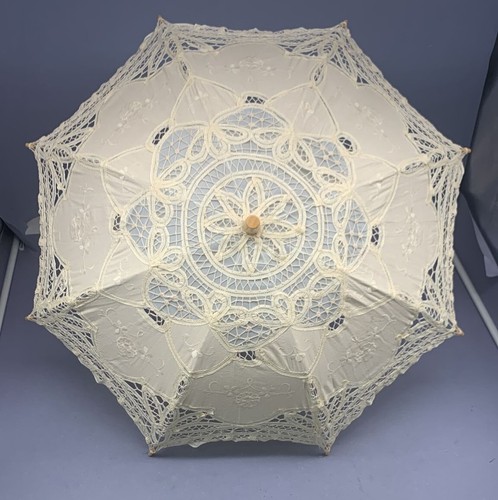 Regenschirm Spitze Renaissance beige weiß Hochzeit Braut Deko Foto - Bild 6 von 6