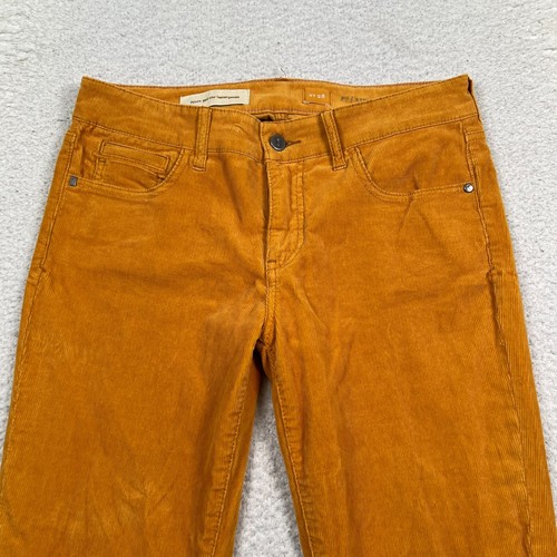 Anthropologie Pilcro Pants Womens 28 Fit Stet Corduroy Marigold Straight Stretch - Picture 9 of 11