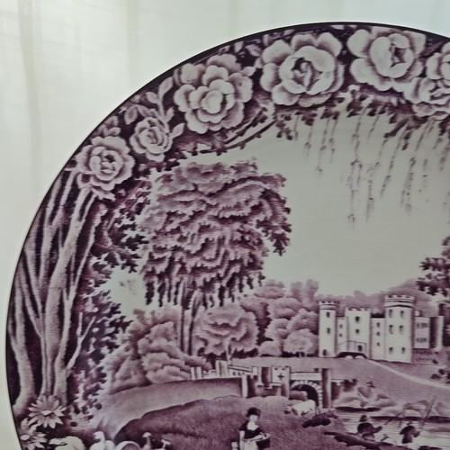 Antique Wood & Sons CASTLES Purple 9" Luncheon Plates Set Of 4 SetB - Picture 2 of 9