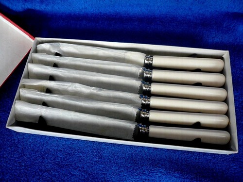 Set of Six Brucut Stainless Steel Dinner Knives. Beautiful vintage example...