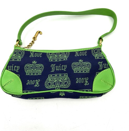 Vintage Rare Green Blue Juicy Couture Purse Handbag Mini Bag-FLAW - Picture 5 of 11