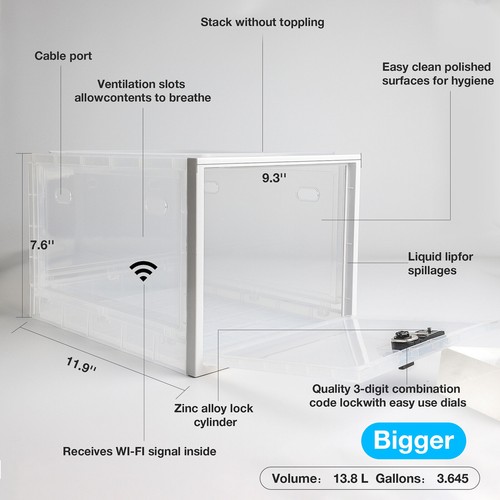 Lockable Box For Food, Medicine Storage Box with Lock Refrigerator Storage Box - Picture 8 of 18
