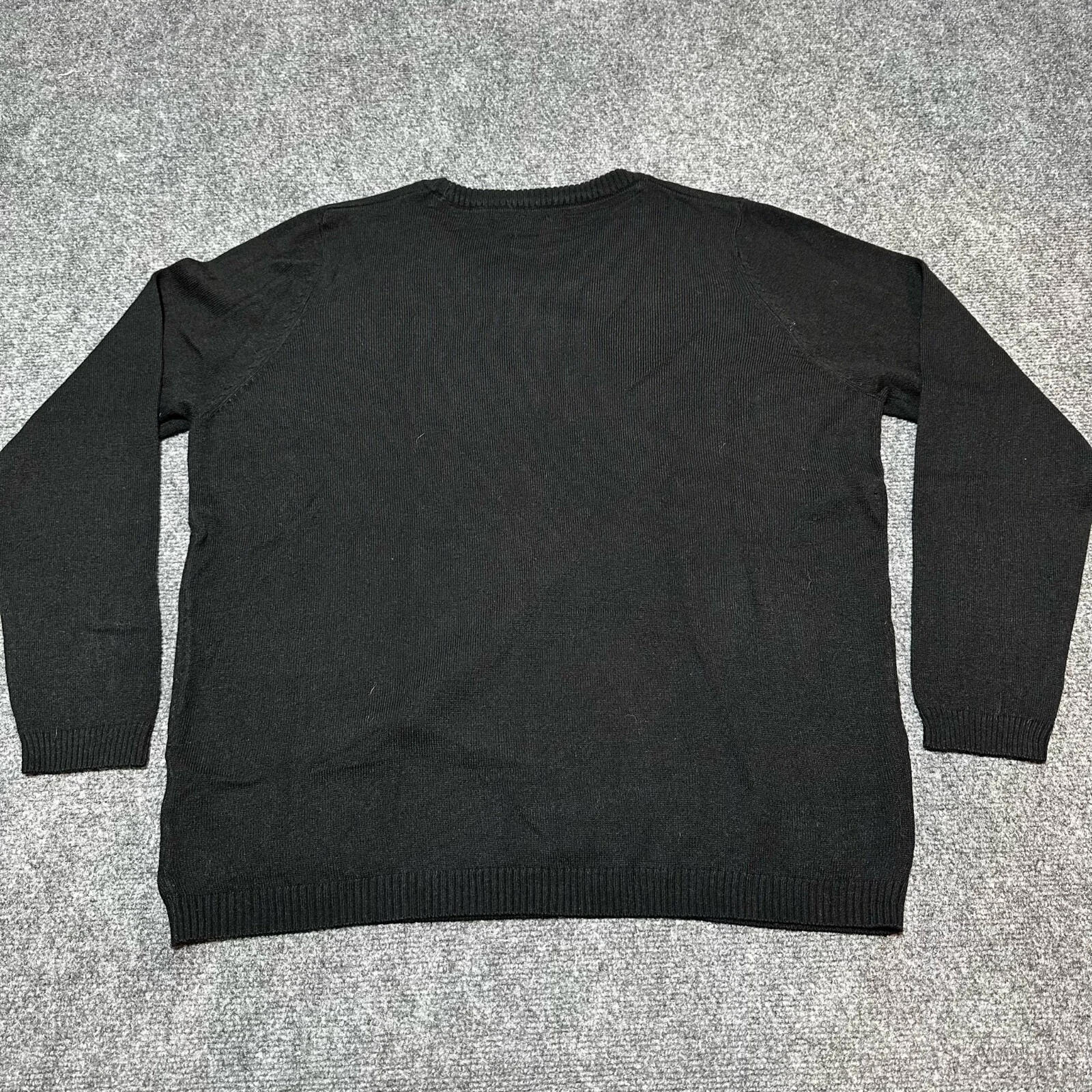 NEW Esmara Ugly Sweater Mens Large Black Knit Pullover Reindeer Merry Christmas