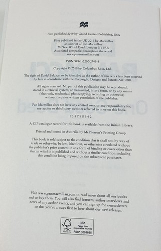 One Good Deed Archer #1 by David Baldacci Large Paperback 2019 Mystery Thriller - Picture 7 of 7