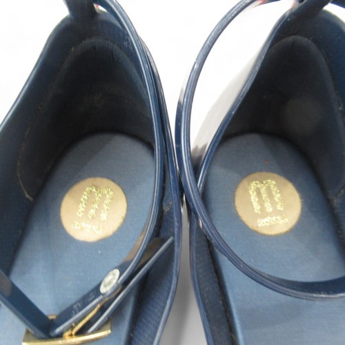 Melissa Women's Wedges Patent Navy Blue & Red Open Toe Platform Strappy Sandals - Picture 3 of 24