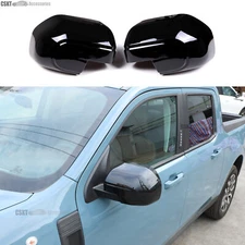 2pcs Gloss Black Side View Mirror Add-on Trim Cover Fits Ford Maverick 2022-2025