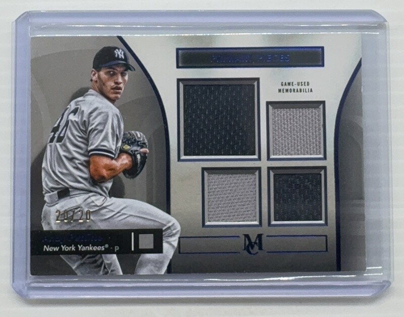 2024 Museum Collection Andy Pettitte Sapphire Primary Pieces Quad GU Relic #/20