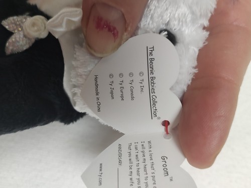 Ty Beanie Baby 2002 sposo l'orso nuziale matrimonio ritirato con etichette come nuovo - NUOVO - Foto 10 di 13