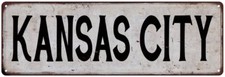 KANSAS CITY Vintage Look Rustic Metal Sign City State 106180041321