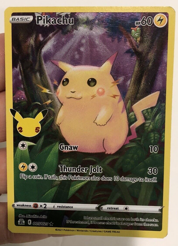 Pikachu 60 HP Gnaw 10 Thunder Jolt 30 Rare Pokemon card excellent condition - Picture 5 of 8