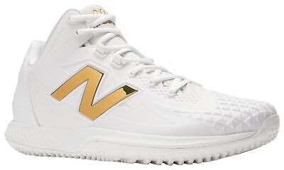 Men's New Balance Shohei Ohtani 1 Turf White/Gold 2024 Men's New Balance Shohei Ohtani 1 Turf White/Gold 2024