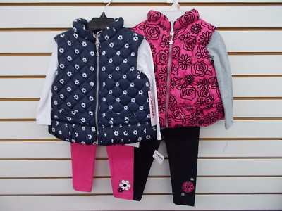 Toddler & Girls Flapdoodles $59 3pc Navy or Pink Plush Vest Sets Size 4
