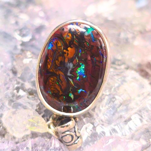 The Lodestar Core Queensland Boulder Opal 20.00 Ct Handmade 925 Silver Pendant - Picture 8 of 9
