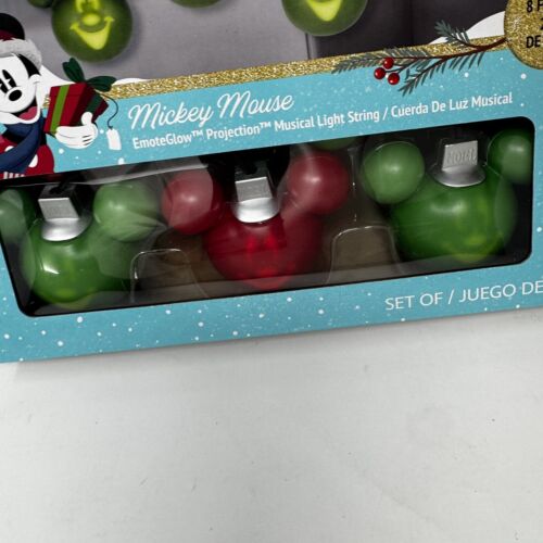 Disney Christmas Mickey Mouse Projection 8 Singing Light String - 8.2 ft - Picture 3 of 7