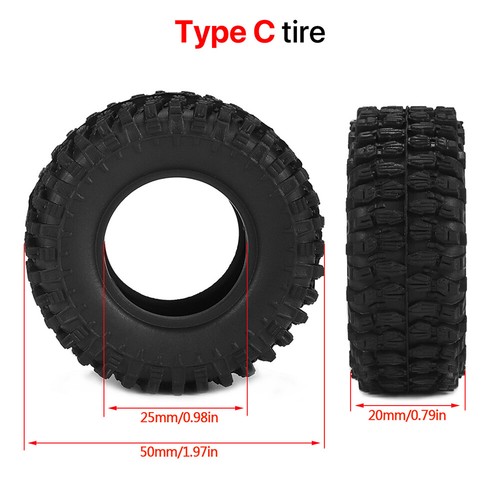 4Pc 9imod Metal Beadlock Hub Wheel Tires Wheel Rim Set for 1/18 TRX4M 1/24 SCX24 - Picture 4 of 17