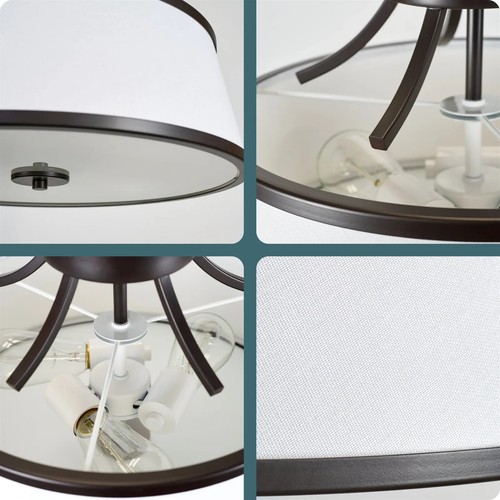Kira Home Zoey 17.5" Modern 3-Light Semi-Flush Mount Ceiling Light Fixture - Picture 8 of 33