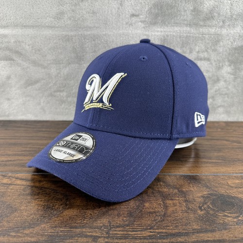 New Era 39THIRTY Milwaukee Brewers marineblaue Größe Large/Extra Large Flex Fit Mütze