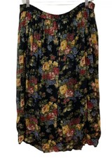 Vintage Romantic Floral Broomstick Prairie Maxi Skirt Boho Hippie Festival