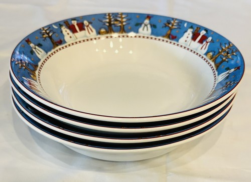 VINTAGE Christmas Snowman Dinnerware Sakura Debbie Mumm Stoneware 11-Piece Set - Picture 3 of 14