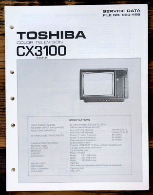#ad Toshiba CX3100 TV Service Manual *Original* $14.97
