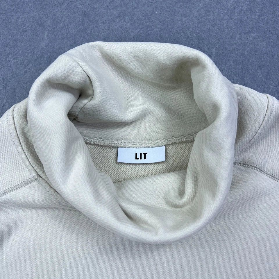 LIT Active Whisper Gran Tamaño Cuello Alto Grande Marfil Sudadera Mangas Abullonadas Top Foto 3 de 4