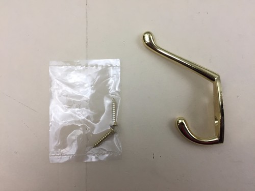 MINTCRAFT COAT & HAT HOOK ZINC W/POLISHED BRASS FINISH QUANTITY NEW - Picture 2 of 6