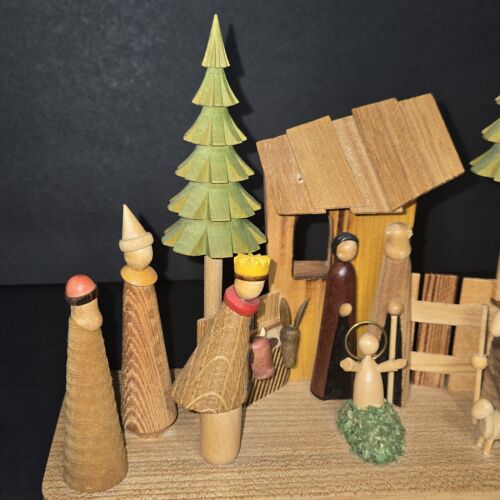 Belén de madera vintage hecho en Polonia por S Sitarski y J Fedorowicz - Imagen 2 de 14