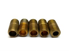 Pipe Nipple Close Threaded Brass 1/8" NPT x 3/4" LOT OF 5