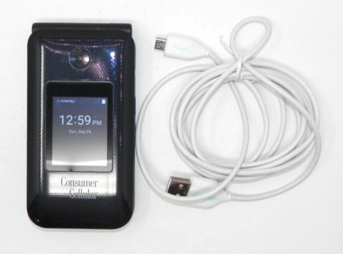 Consumer Cellular ZTE Link II Flip Cell Phone Z2335CC Black 4G LTE w/USB Cord - Picture 2 of 17
