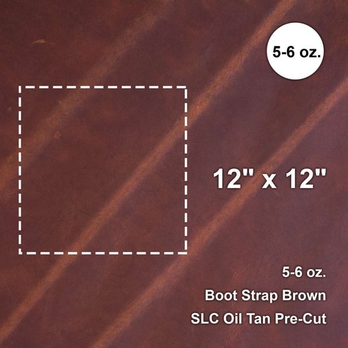 SLC Boot Strap Brown Oil Tan Leather Pre-Cut Sheets 2mm Thickness 5/6 Ounce - Picture 6 of 12