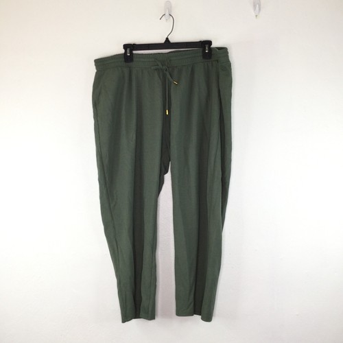 R. Sofia Jogger Pants Women 3X Green Pockets Waist Tie Pull-On Activewear - Foto 1 di 8