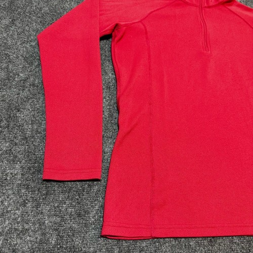 Eastern Mountain Sports Sweatshirt Womens Medium Red Quarter Zip Pullover Casual - Picture 10 of 13